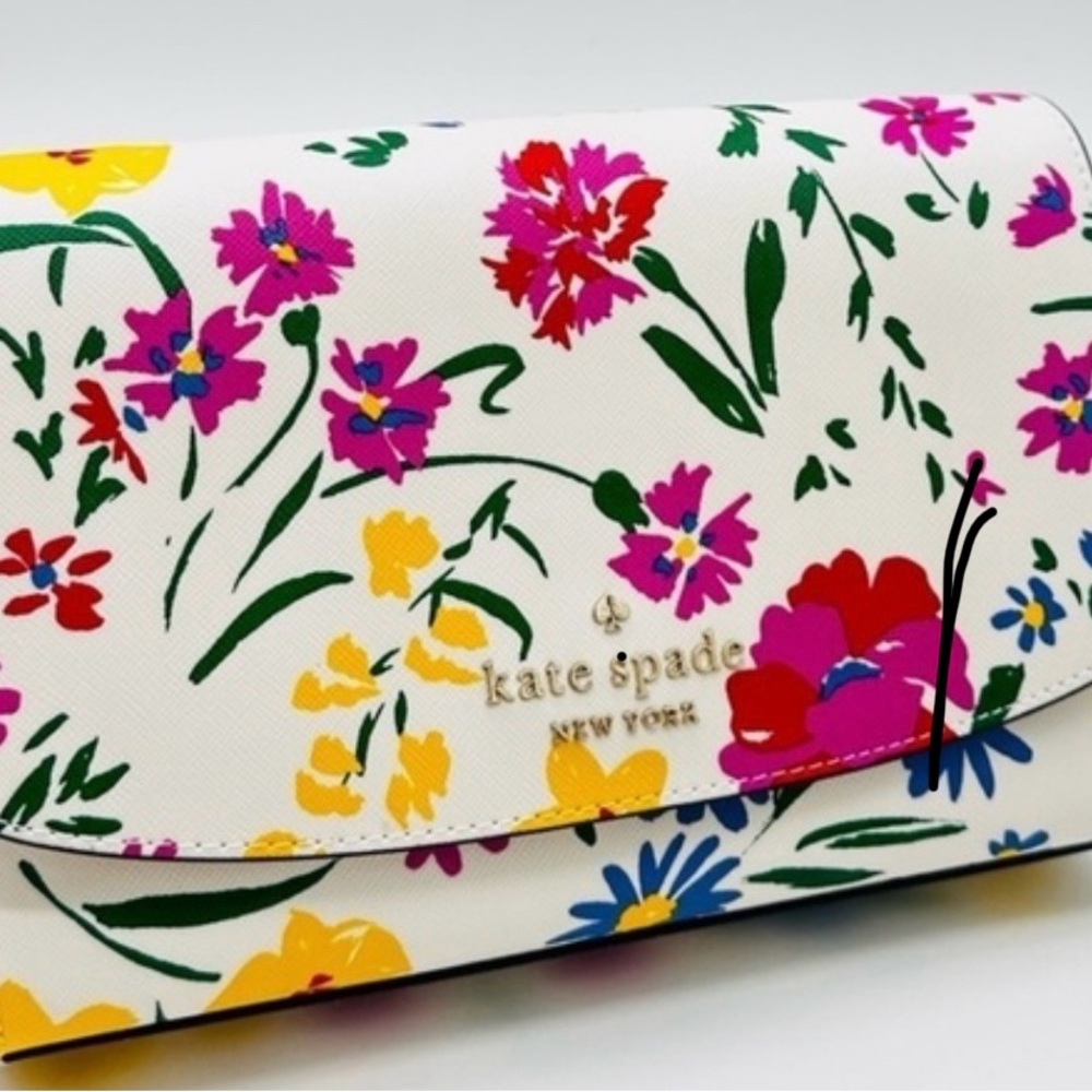 NEW in plastic Kate Spade Carson Bouquet Cream Multicolor Convertible Crossbody